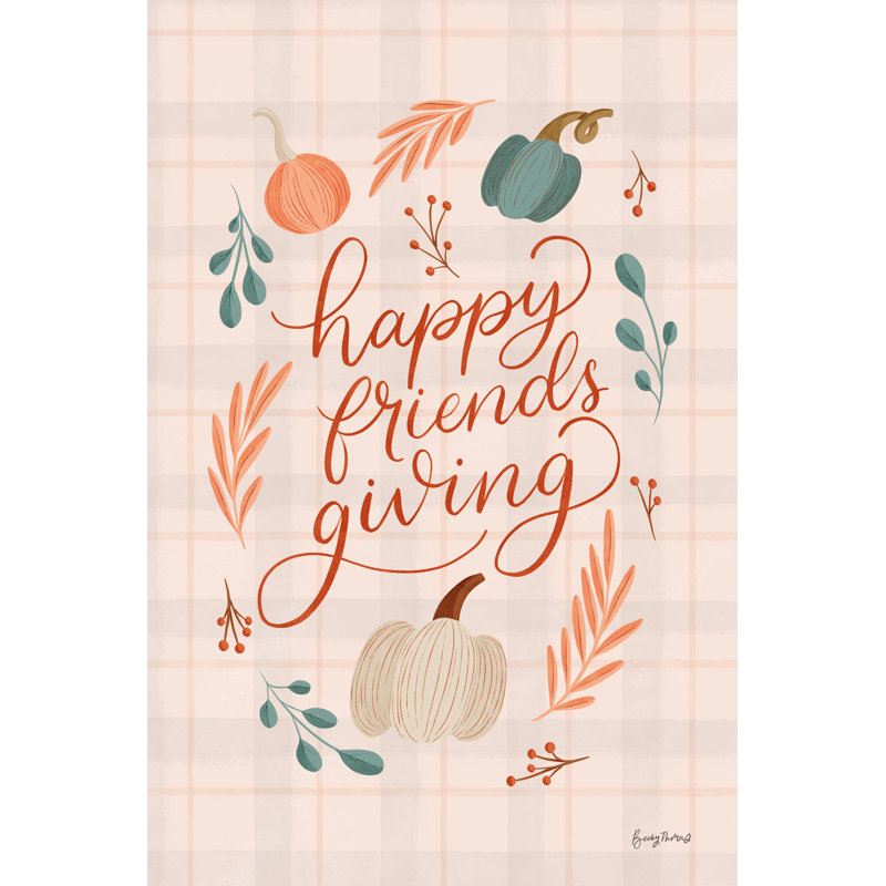 «Friendsgiving II» par Becky Thorns - reproduction, H 18 po x l 12 po, Toile tendue