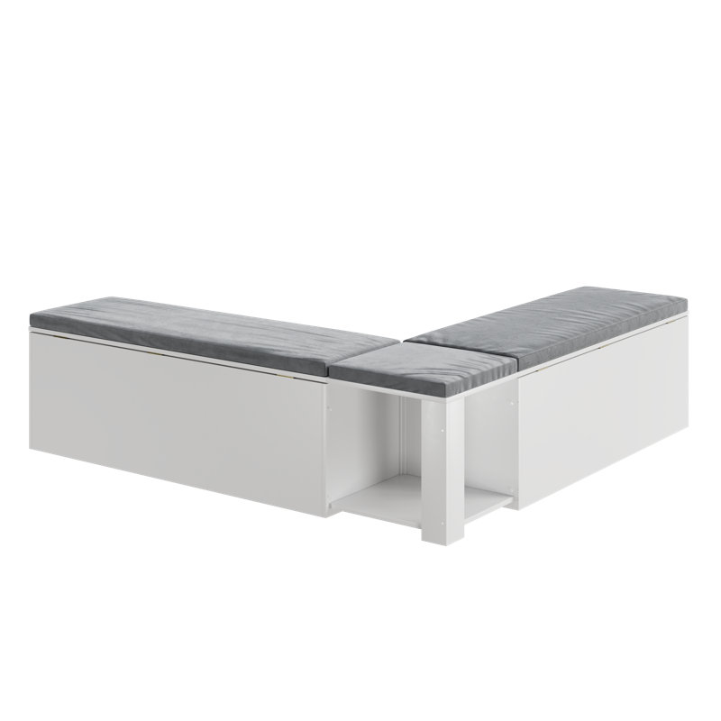 Banc de coin-repas Kitchen Kitchen, banc de coin en bois sans dossier avec siège à coussin, banc de salle à manger en L avec espace de rangement caché
