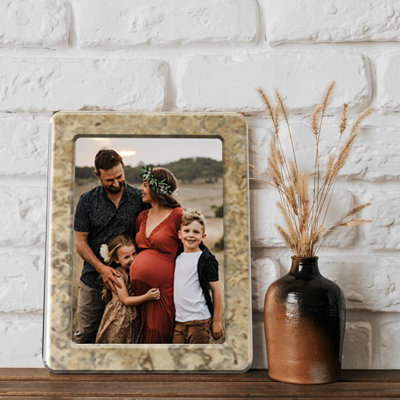 Fossil Marble Picture Frame, 4x6 Inches, Modern Desk Display
