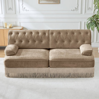 Upholstered Velvet Tufted Design Sofa