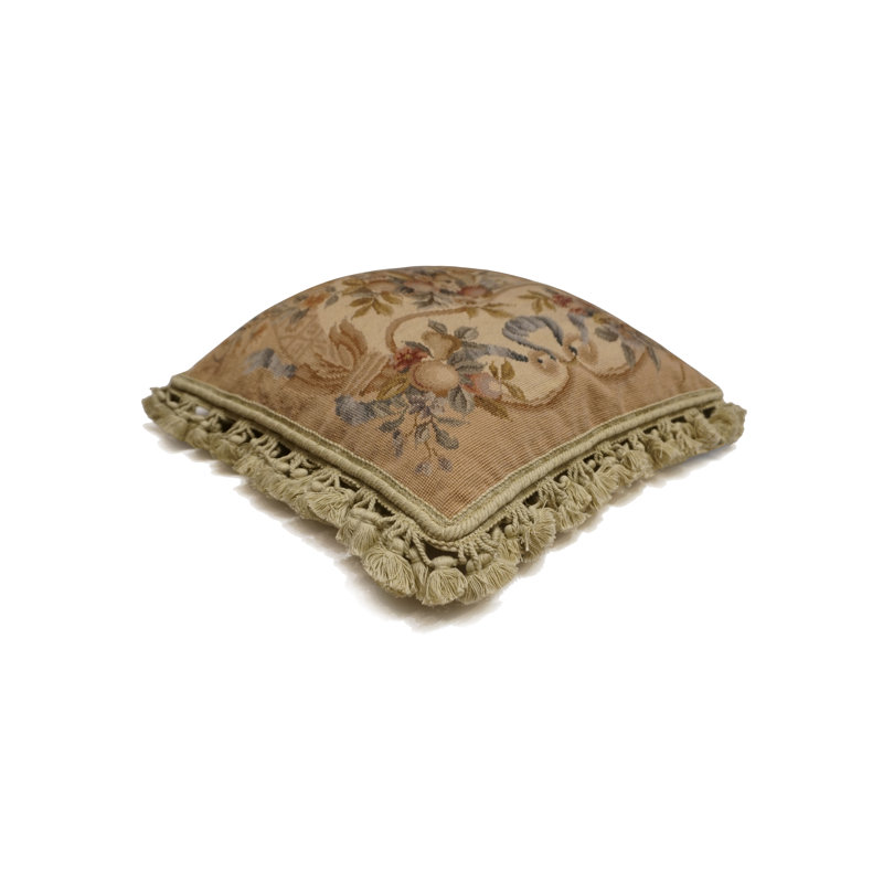 Needlepoint Square Pillow Cover & Insert, Square 16", Cream Floral