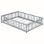 Lit au sol avec barrières de sécurité et porte, idéal pour un sommeil sécuritaire et confortable pour les enfants, des chambres compactes et un assemblage facile-204937763-204937774