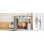 Lit mezzanine avec échelle, tablettes et bureau-777669177-777669176