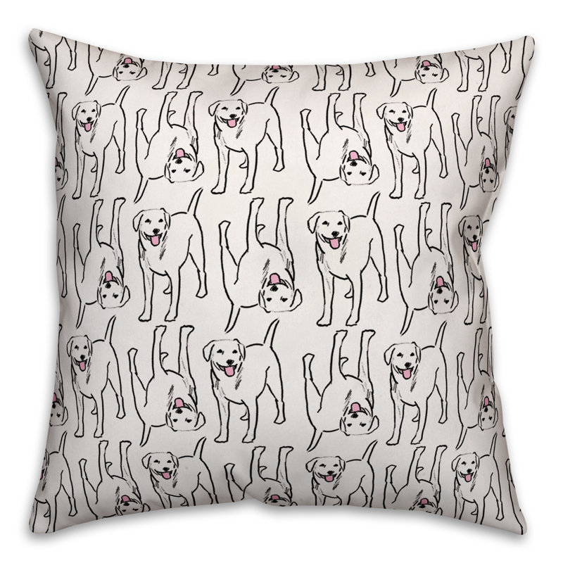 Housse de coussin carré All The Labs, 20 po x 20 po, Blanc, Polyester/ Bourre en polyester