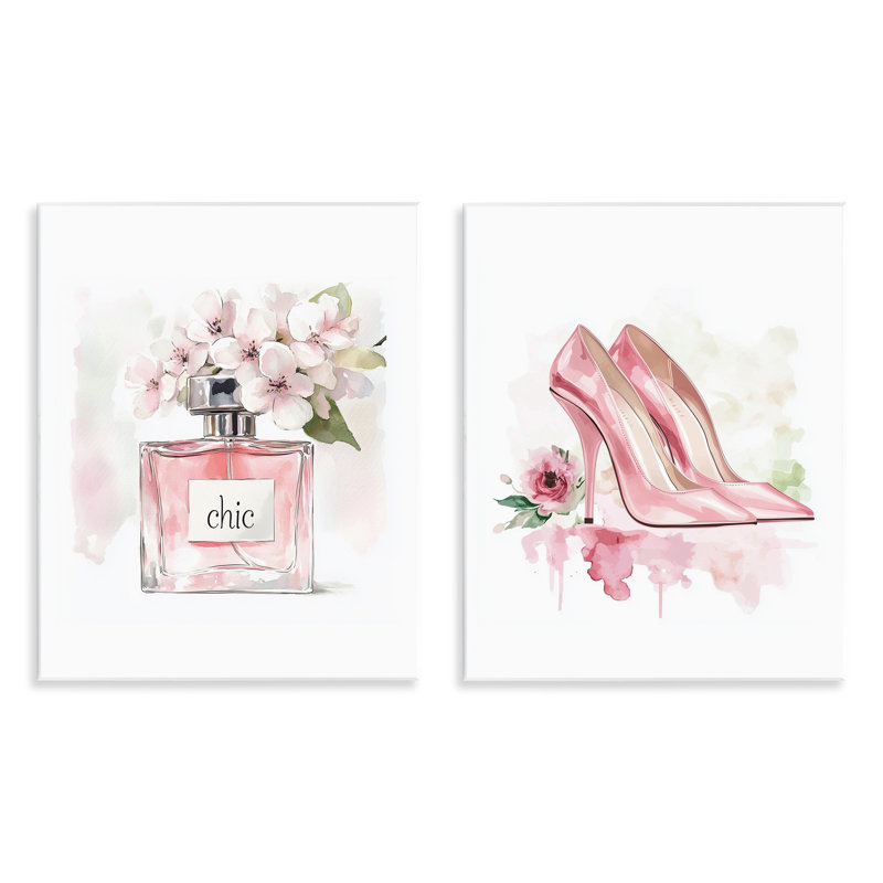Ensemble de 2 plaques murales Rosy Pastel