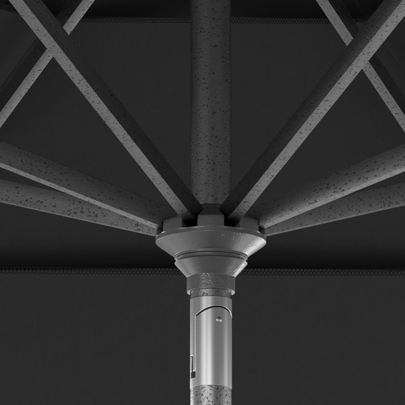 Parasol de marché 11 pi Fayean, Toile Sunbrella® noir
