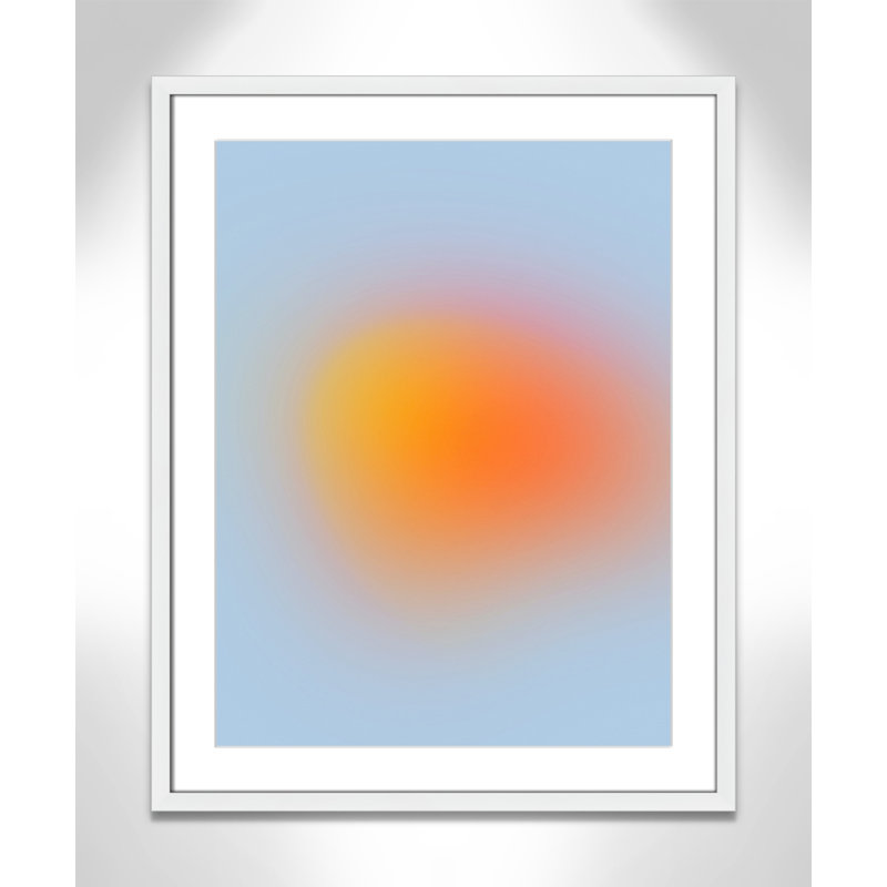 Imprimé néon orange brillant, Cadre photo blanc, Oui, H 29,5 po x l 23,5 po x P 2 po