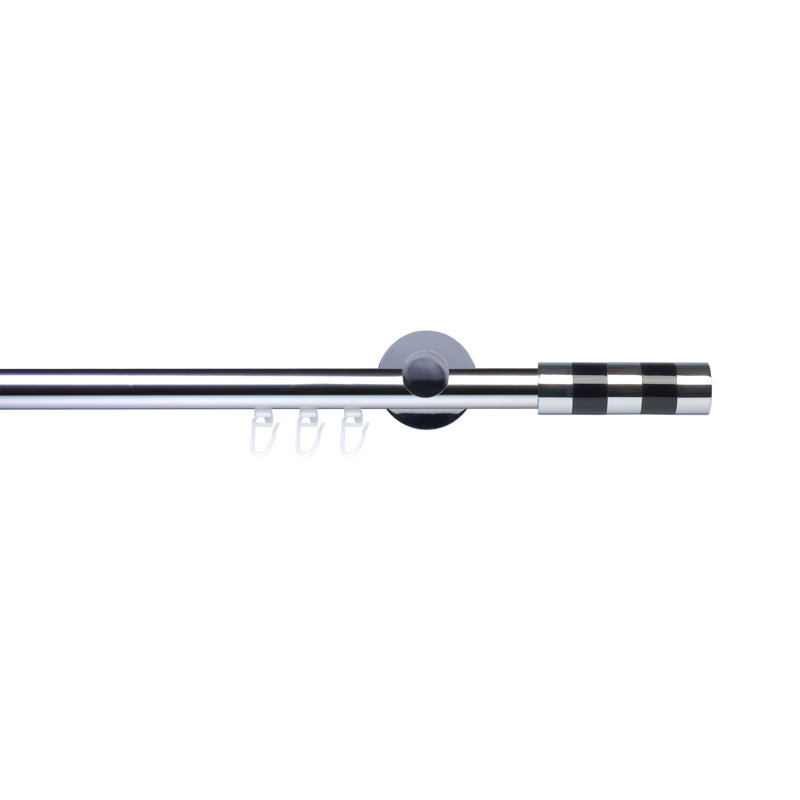 Vazquez Curtain Pole Set, 3cm H x 240cm W x 7cm D, Silver