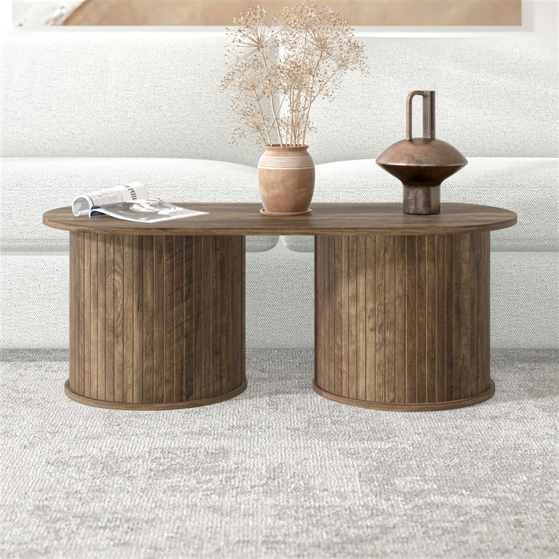 Coffee Table With Round Legs - 481775502F0D4A76BC9E83E2D63072AA, Brown