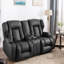 Causeuse de cinéma en faux cuir 66,9 po de largeur avec porte-gobelet-1458990988