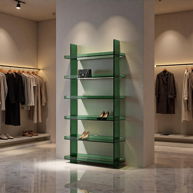 Minimalist Acrylic Display Shelf, (6 Shelves) 59.06"H x 31.5"W x 11.81"D