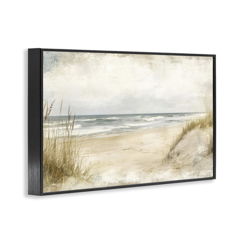 Sandy Dunes View, estampe numérique, design par LSR Creative Studio, Giclée encadrée noir minuit, H 20 po x l 30 po