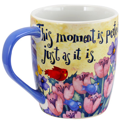 Gibson Home Birdhouse Floral 4 Piece Coffee Mug