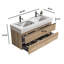 Meuble-lavabo Grace de 48 po avec lavabo en quartz d'ingénierie et tiroirs noirs doux, meuble-lavabo mural flottant pour salle de bain moderne, lavabo une pièce blanc brillant, KD-681687949-681687944-681687945