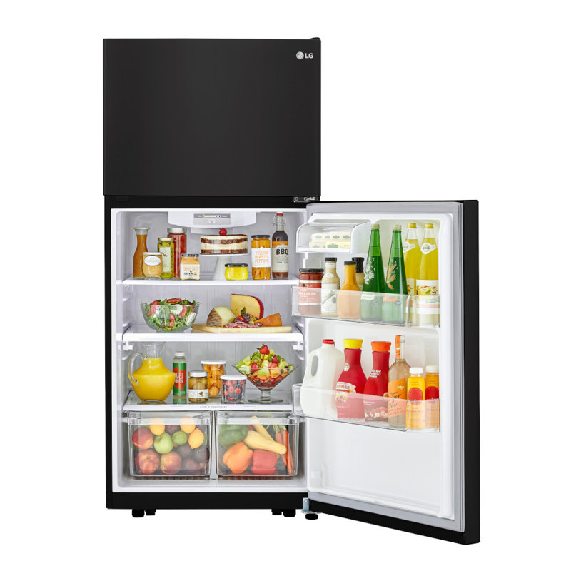 LG Top Freezer Refrigerator with Reversible Door, Reversible Door, 20 cu. ft., Smooth Black