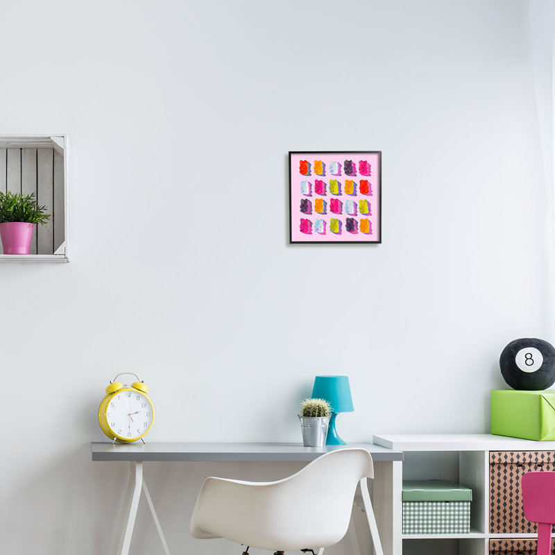 Art giclée encadrée rose moderne rose par Lil 'Rue, H 12 po x l 12 po x P 1,5 po, Giclée encadrée noir minuit