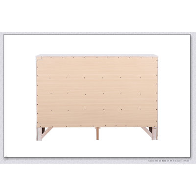 Commode blanche Marilla G1570-D avec placages de bois durables et élégantes façades de tiroirs biseautés en résine moulée
