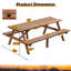 Table de pique-nique de camping pour 8 personnes avec 2 bancs intégrés-101817918