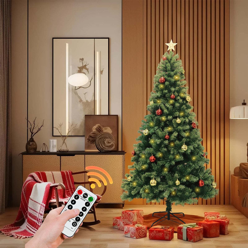 Lighted Artificial Christmas Tree, 170cm H
