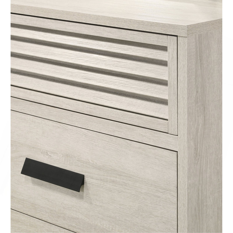 Mobilier de chambre à coucher 1 pièce à 5 tiroirs avec poignées à persiennes