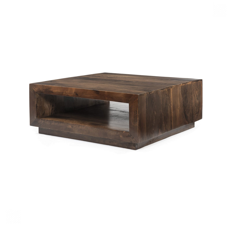 Table basse en bois massif avec rangement