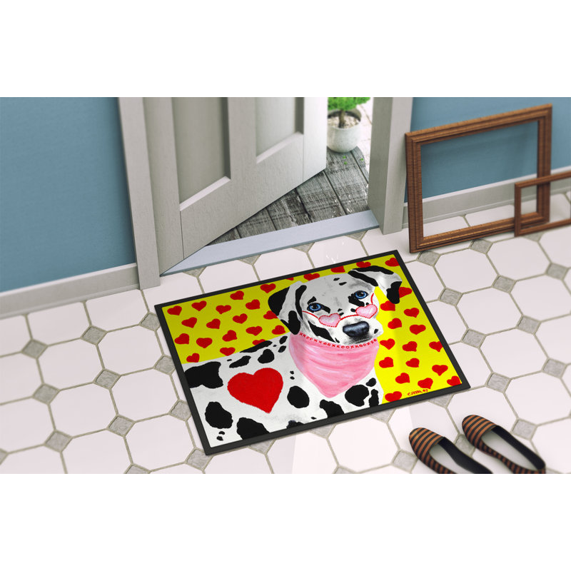 Tapis d'extérieur antidérapant Hearts and Dalmatian, Rectangle 2 pi x 3 pi