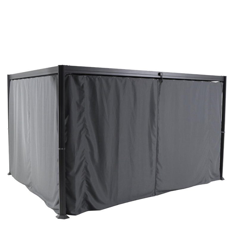 Pahokee Dakota Fields Grey Fabric Side Wall for Canopy, 300cm H x 380cm W