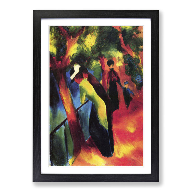 Sunny Way by August Macke - Picture Frame Painting, Black Framed, 48cm H x 36cm W x 2cm D