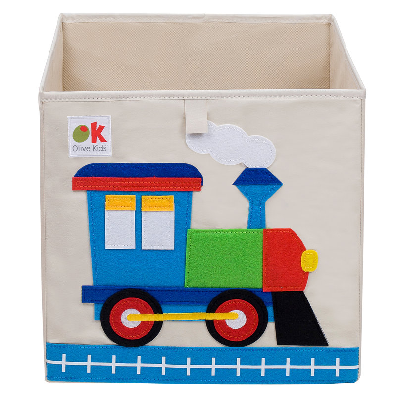 Cube de rangement 13 po Wildkin Kids - Organisateur durable pour jouets, livres et fournitures artistiques - Train