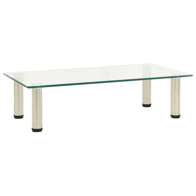 Menifee Unfinished TV Stand for TVs up to 24", Clear/Silver