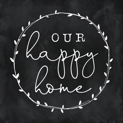 Our Happy Home Wreath - Wrapped Canvas Print