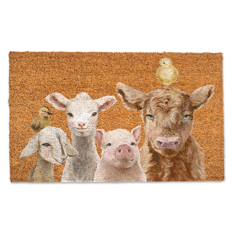 Tapis de porte pour bébé animaux de ferme