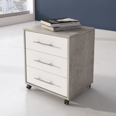 Diontre 57cm Wide 3 -Drawer Mobile File Cabinet