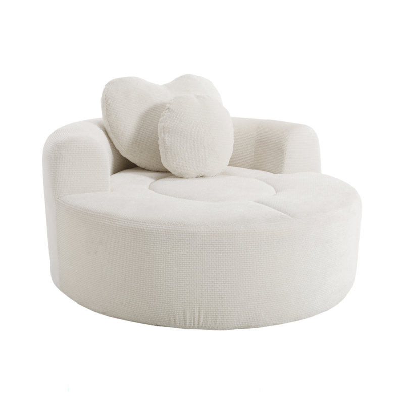 Canapé-lit convertible avec tissu gaufré, coussin en mousse à mémoire de forme, coussin en forme de cœur et coussin de dossier amovible, canapé-lit sans assemblage pour le bureau d'un salon