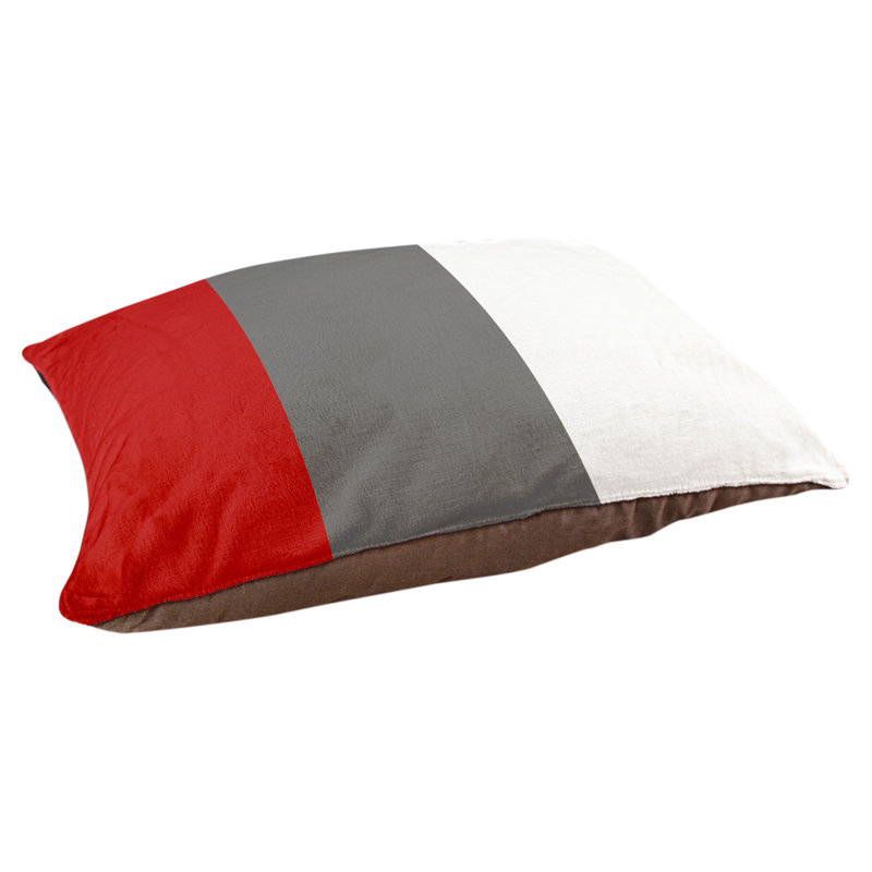 Coussin Ohio Football, Écarlate / Gris moyen, Très grand (l 50 po x P 40 po x H 7 po)