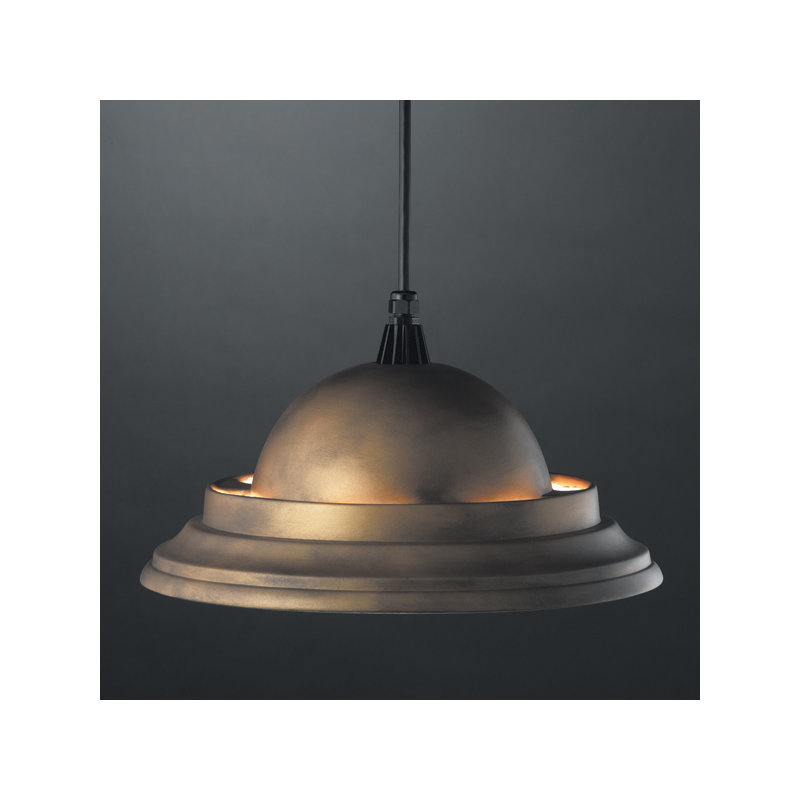 Luminaire suspendu en forme de dôme à 1 lumière Sevenoaks, Noir lustré