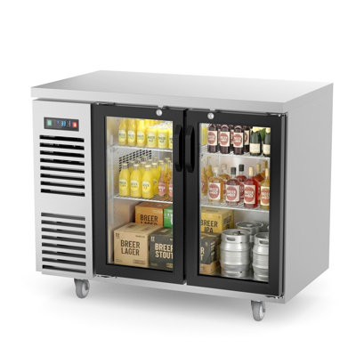 48 in. W 15.1 cu. ft.Under Height Back Bar Cooler Commercial Refrigerator with Glass Door in Stainless Steel | Fridge.com