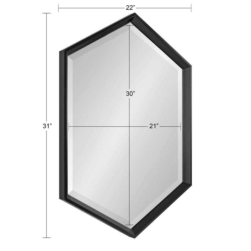 Bensonhurst Flat Mirror, Black, 31" H x 22" W