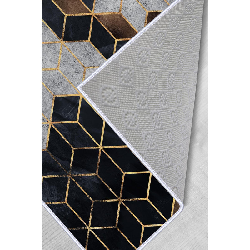 Tapis d'entrée de qualité supérieure (3,3 x 6,6 pi), 100% polyester, d'une hauteur de poils de 0,3 po | Antibactérien, points antidérapants en PVC, 650 g / m² | Conception tissée durable, impression numérique 3D, lavable à la machine, idéale pour la décoration intérieure