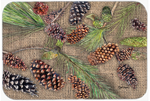 Caroline's Treasures Pine Cones Glass Cutting Board