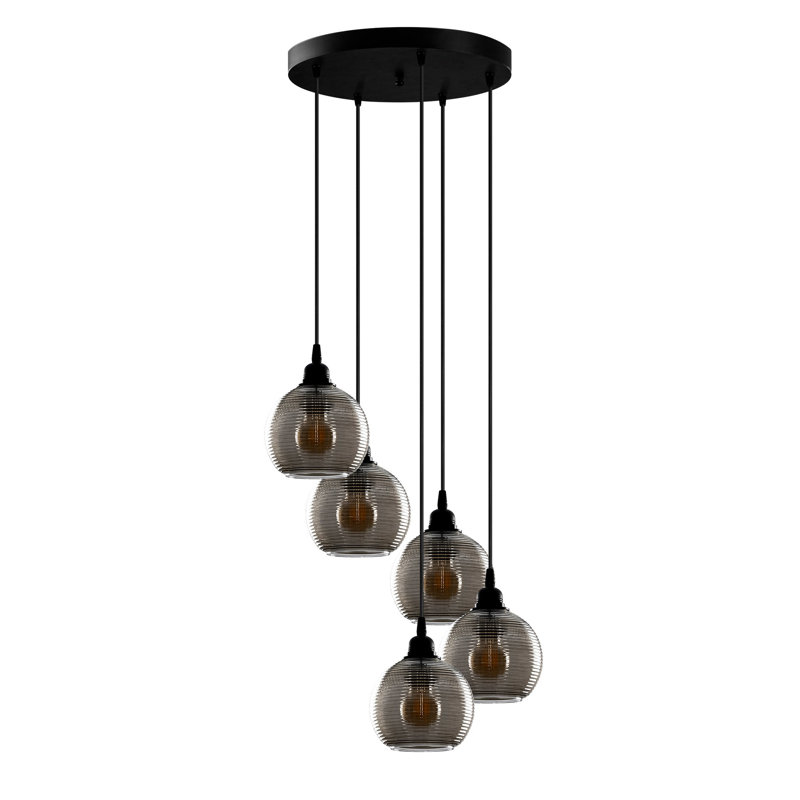 Luminaire suspendu en grappe à 5 lumières Paraiso