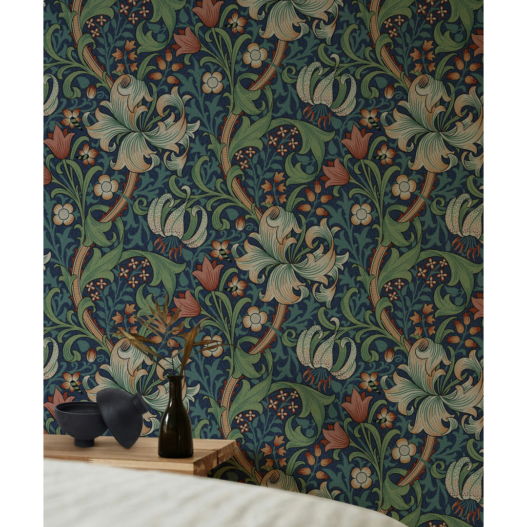 William Morris Golden Lily Wallpaper Bryelle Peel & Stick Roll 1899 John Henry Dearles Design Lark Manor™ 