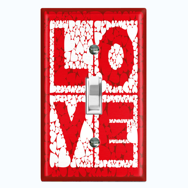 Red Love Block Hearts 1-Gang Toggle Light Switch