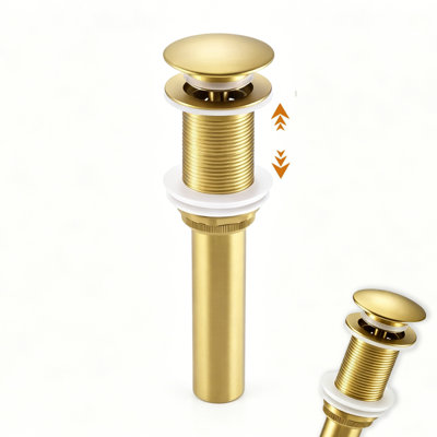 Bathroom Sink Stainless Steel Pop Up Drain Without Overflow(1 Pcs)