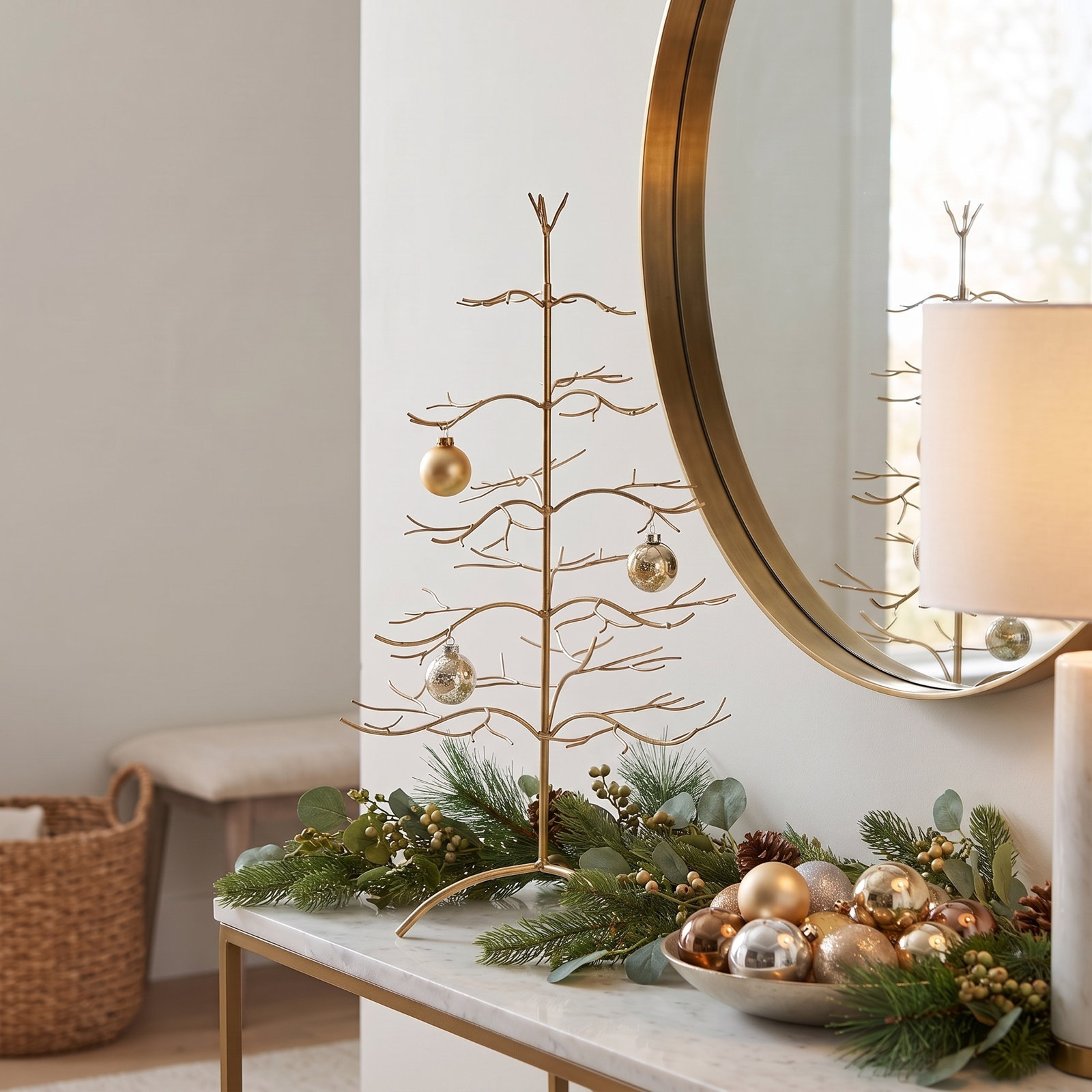 Decorative Ornament Tabletop Tree, Gold