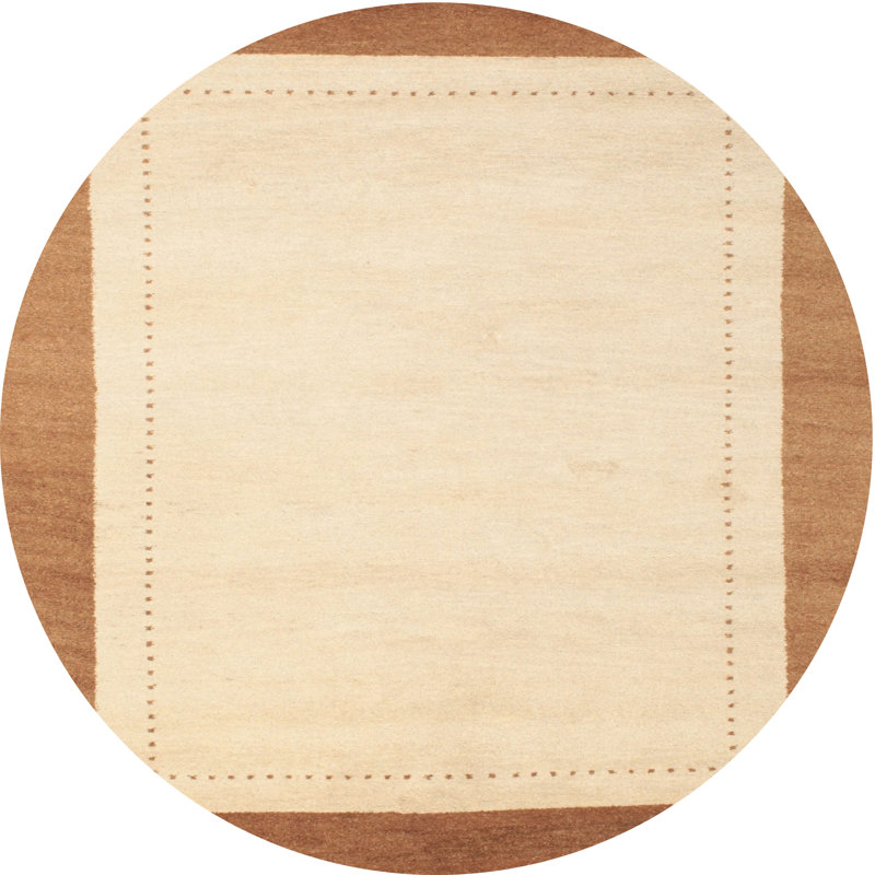Tapis beige/brun contemporain, Rond 5 pi