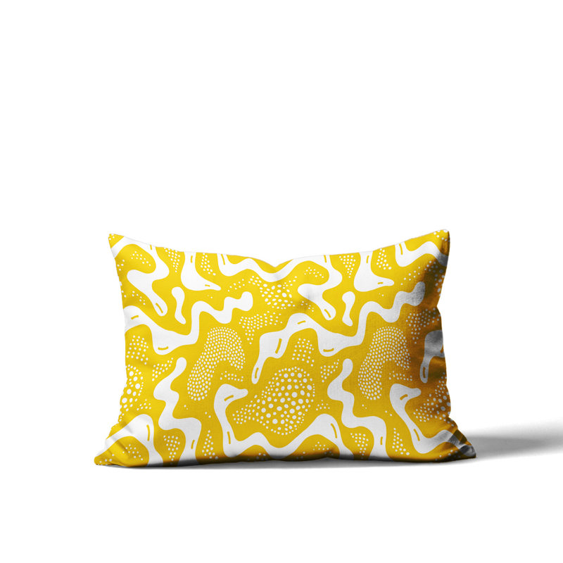 Barnon Reversible Throw Pillow, Yellow, 14"H x 20"W