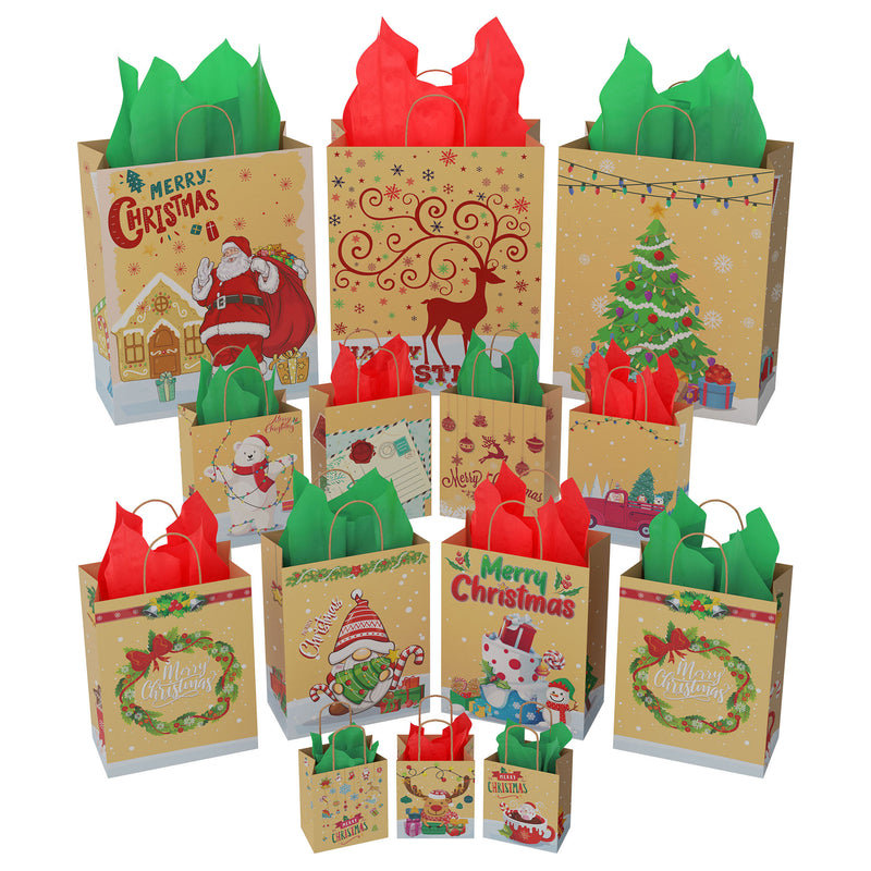 Sacs en papier kraft de Noël