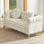 Canapé Chesterfield en velours 60,5 pouces avec boutons capitonnés, clous en cuivre et anneaux d'accoudoirs pour un décor personnalisé-1191398073