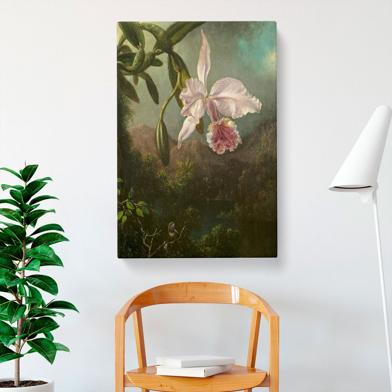 Orchid Blossoms by Martin Johnson Heade - Wrapped Canvas Painting, 76cm H x 50cm W x 3cm D